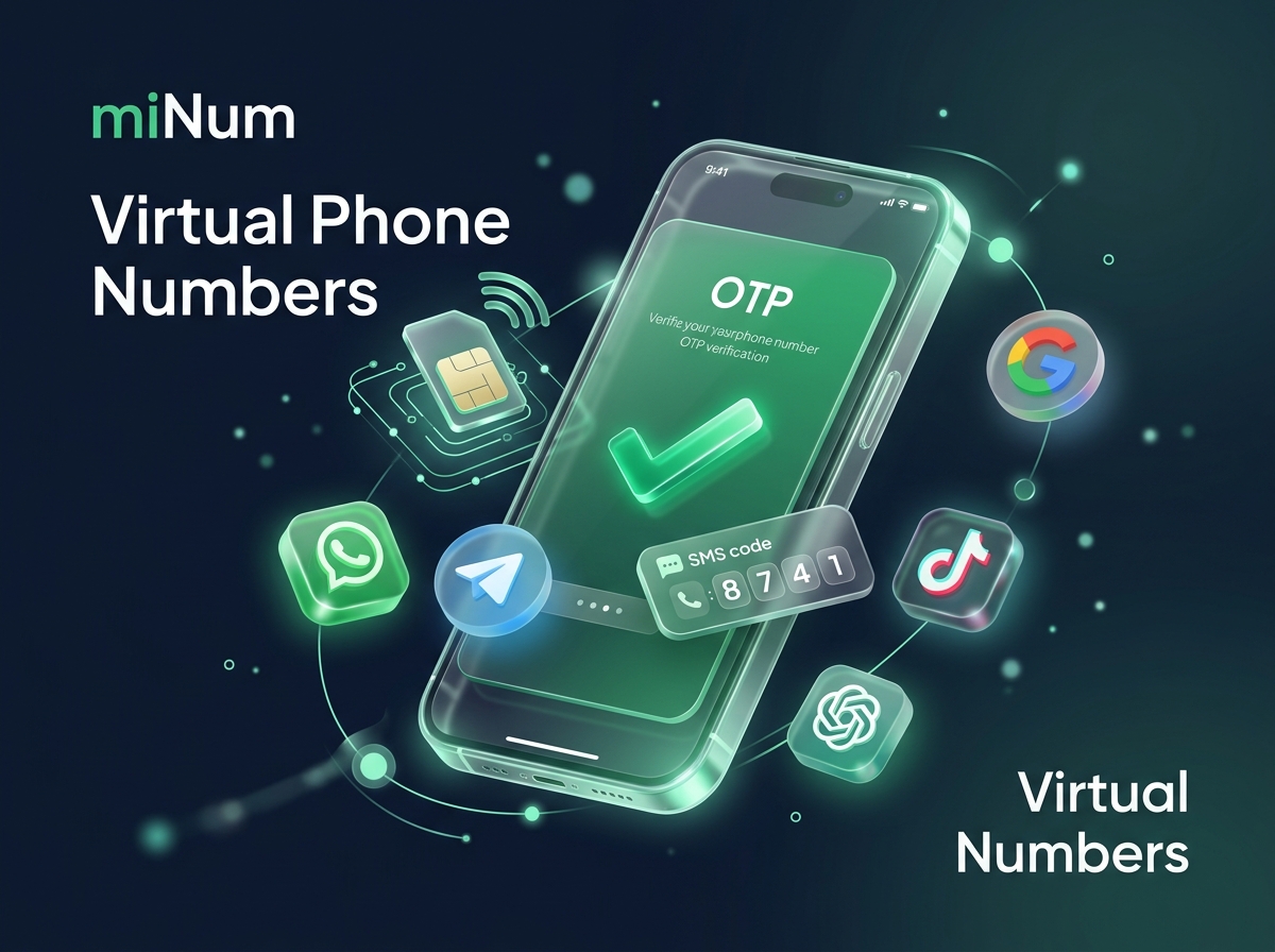 miNum Nano Banana 3D Virtual Phone Numbers Banner